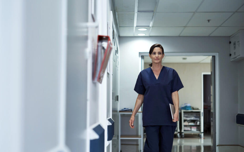 Cropped shot of a medical professional working in a hospital